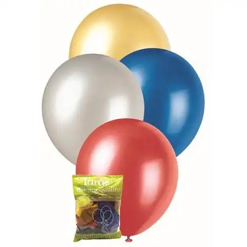 Metallic Assorted Colours - Latex Balloons