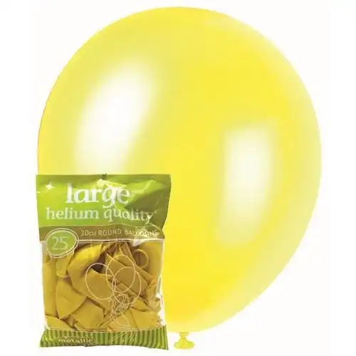 Yellow Metallic Decorator - Latex Balloons