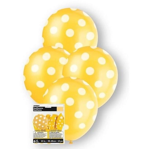 Sunflower Yellow Polka Dot - Latex Balloons