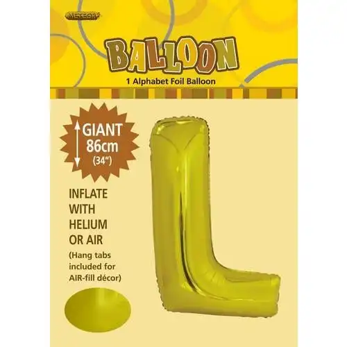 Gold L Alphabet Foil Balloon