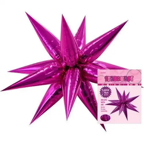 Glitz Starburst Hot Pink Foil Balloon