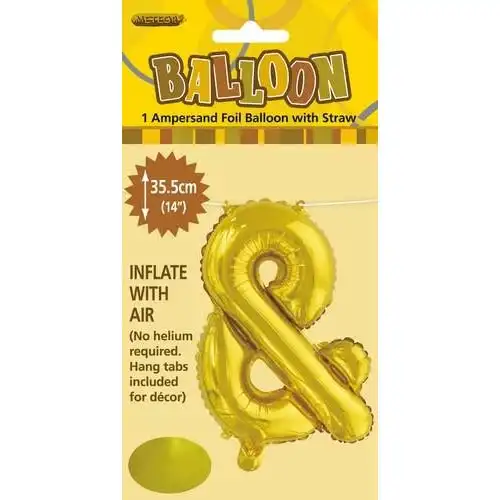 Gold & Alphabet Foil Balloon 35cm