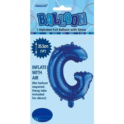 Royal Blue G Alphabet Foil Balloon 35cm