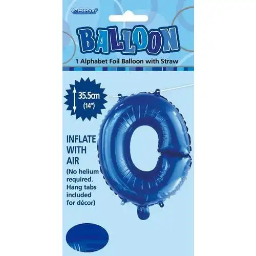 Royal Blue O Alphabet Foil Balloon 35cm