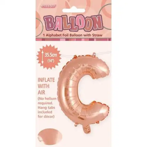 Rose Gold C Alphabet Foil Balloon 35cm