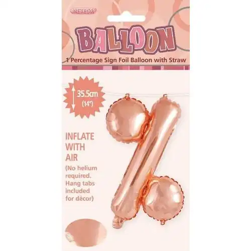 Rose Gold % Alphabet Foil Balloon 35cm