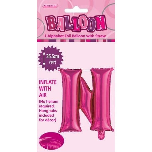 Hot Pink N Alphabet Foil Balloon 35cm