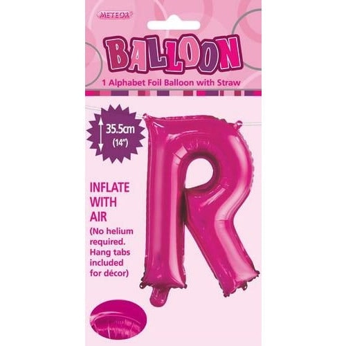 Hot Pink R Alphabet Foil Balloon 35cm