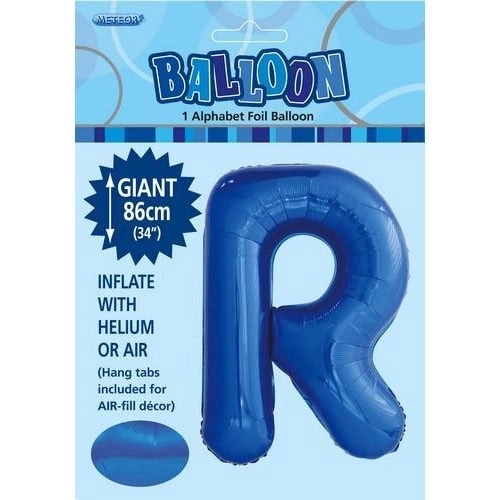 Royal Blue R Alphabet Foil Balloon 86cm