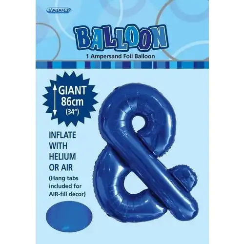 Royal Blue & Alphabet Foil Balloon 86cm