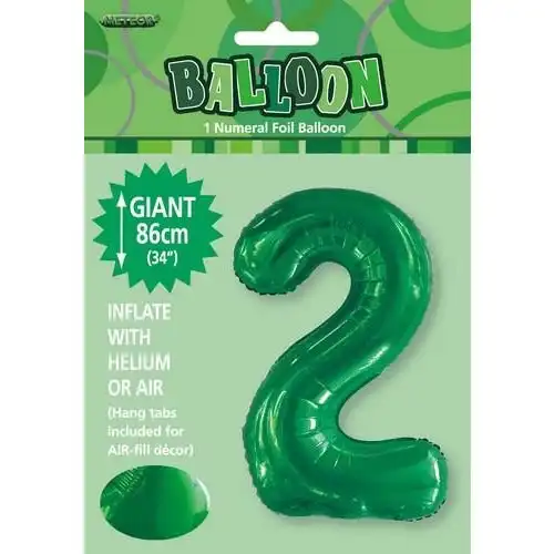 Emerald Green 2 Numeral Foil Balloon 86cm