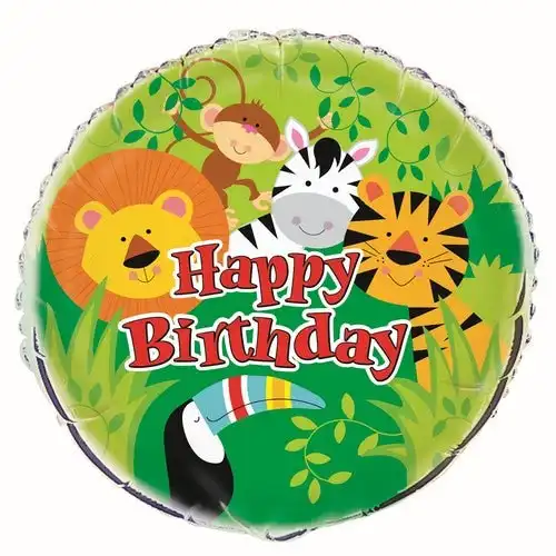 Animal Jungle Happy Birthday - Foil Balloon