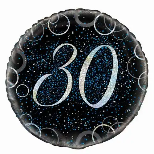 Glitz Blue - 30th Birthday Foil Balloon