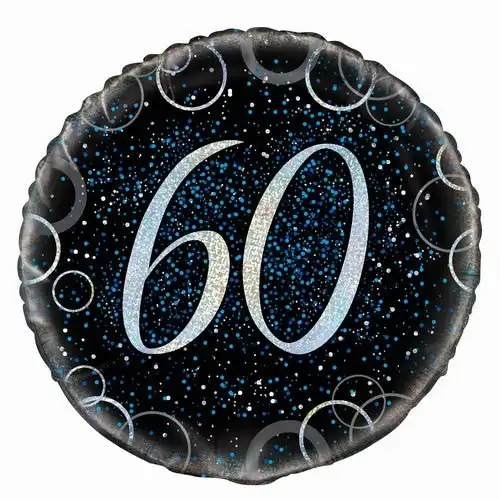 Glitz Blue - 60th Birthday Foil Balloon