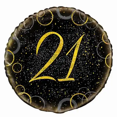 Glitz Gold 21st Birthday Foil Balloon