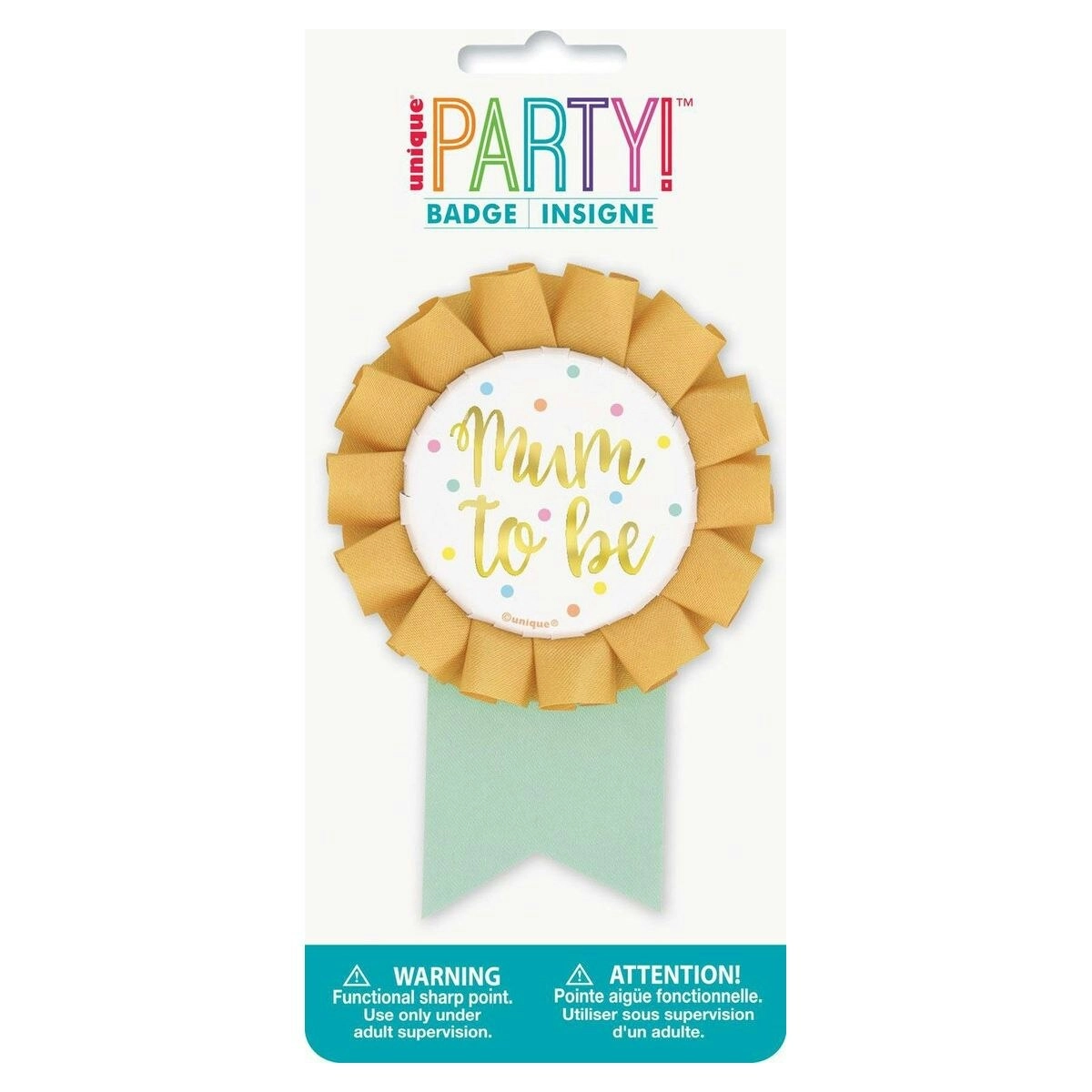 Mum To Be Award Ribbon - Gold