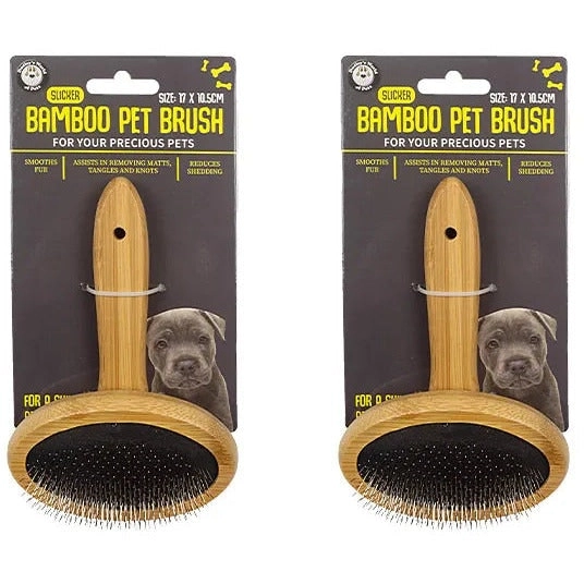 Pet Oval Bamboo Brush - Medium