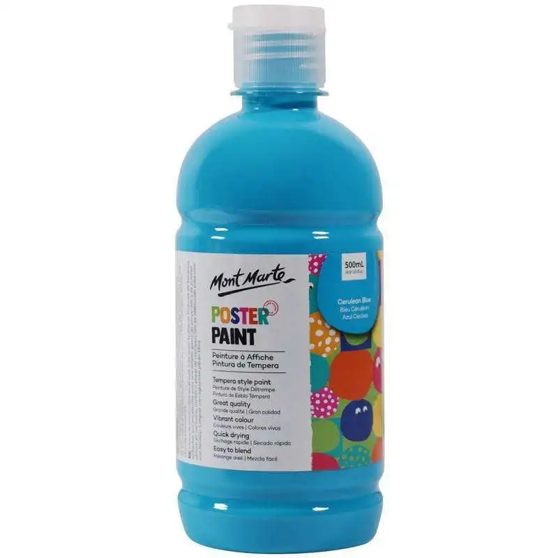 Mont Marte Poster Paint Cerulean Blue 500ml