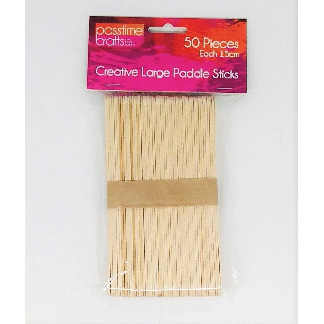 Wood Natural Paddle Sticks - Large