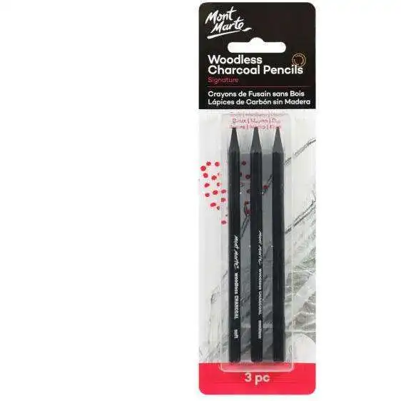 Mont Marte Woodless Charcoal Pencils 3pcs