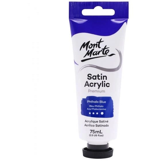 Mont Marte Satin Acrylic Paint - Phthalo Blue