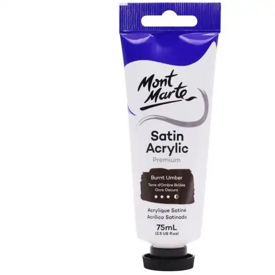 Mont Marte Satin Acrylic Paint - Burnt Umber