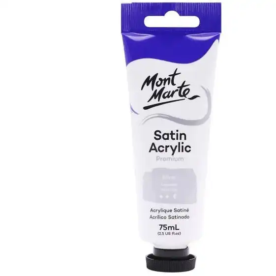 Mont Marte Satin Acrylic Paint - Silver