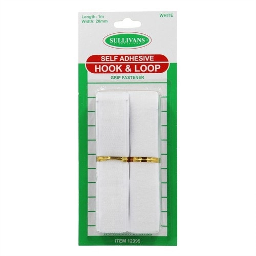 Self Adhesive Hook & Loop Grip Fastener - White