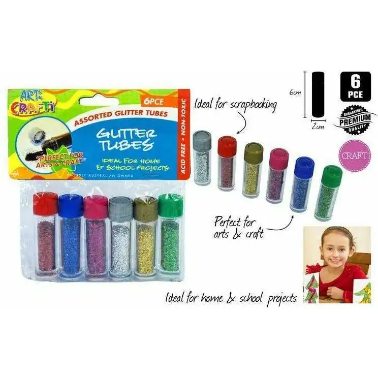 Craft Glitter Tubes with Screw Tops