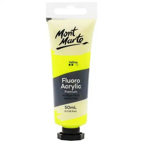 Mont Marte Premium Fluro Acrylic Paint - Yellow