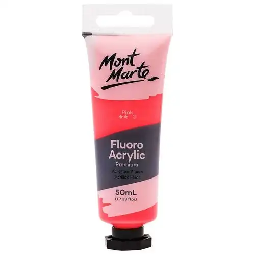 Mont Marte Premium Fluro Acrylic Paint - Pink