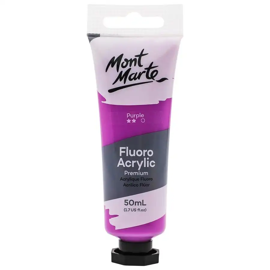 Mont Marte Fluoro Acrylic Paint - Purple