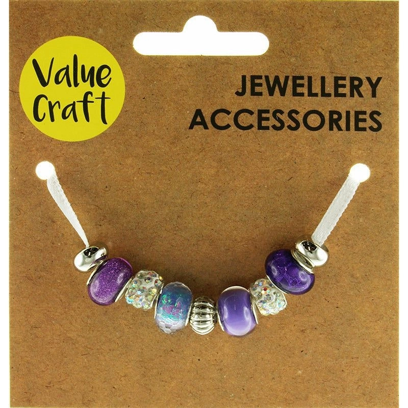 Jewellery Beads Purple - Large Hole