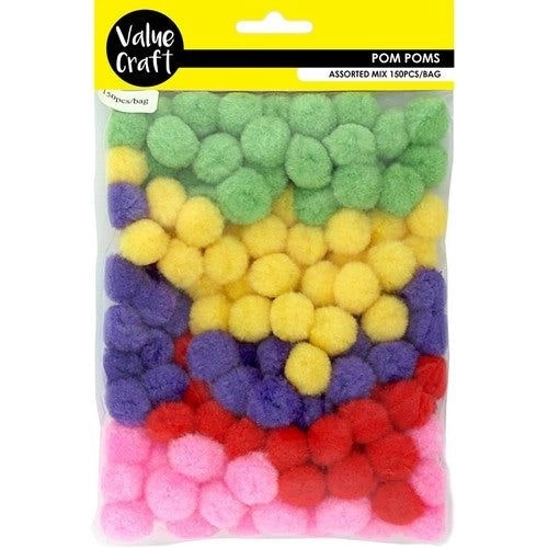 Pom Poms Mixed Colours - Medium