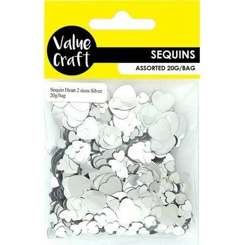 Scatters - Hearts Silver Sequins