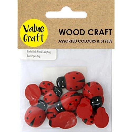 Wood Ladybugs - Medium