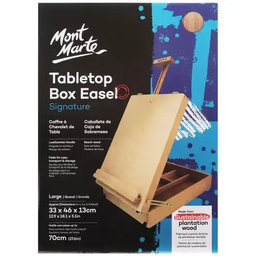 Mont Marte Tabletop Box Easel Beech Wood Signature