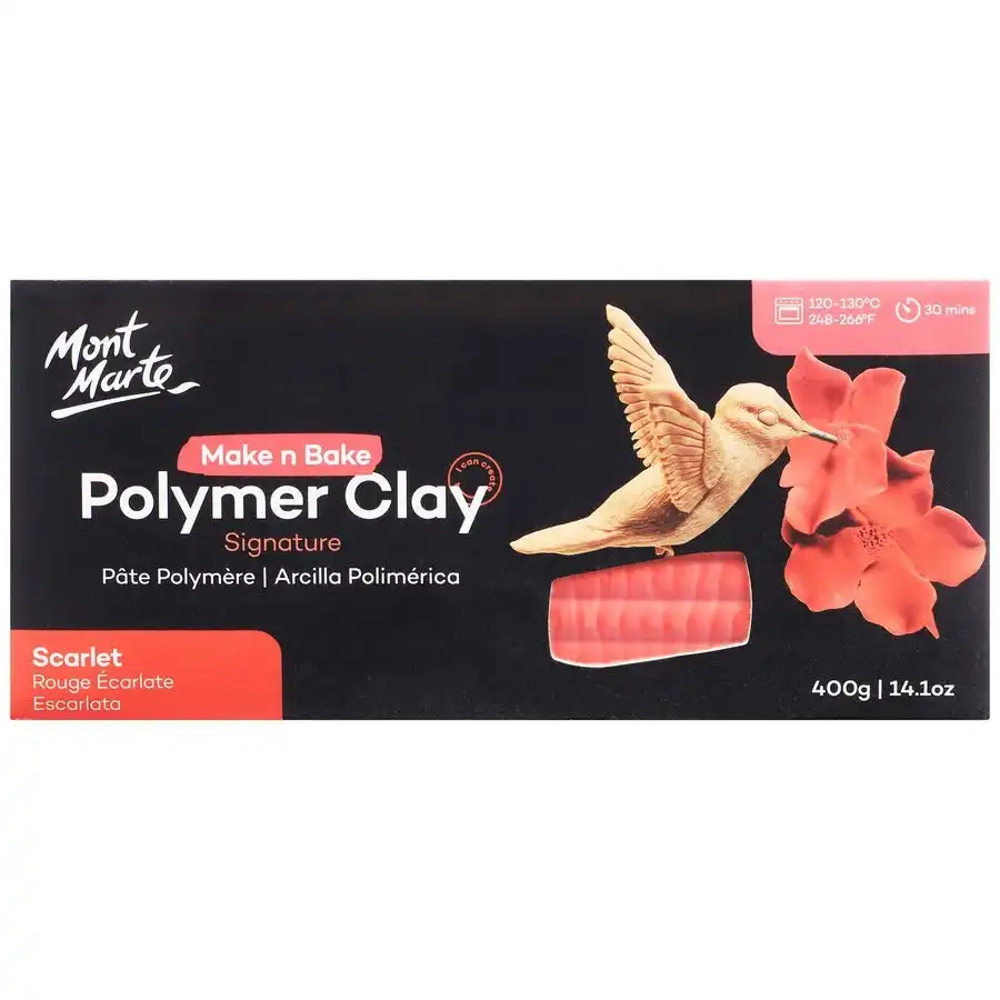 Mont Marte Signature Make 'n' Bake Polymer Clay - Scarlet