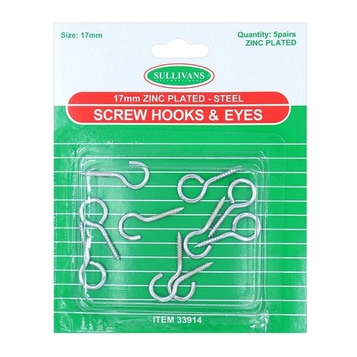 Screw Hooks & Eyes - Metal Zinc Plated