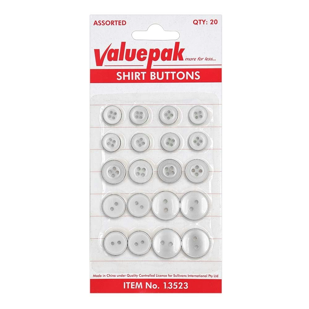 Shirt Buttons - Opaque White