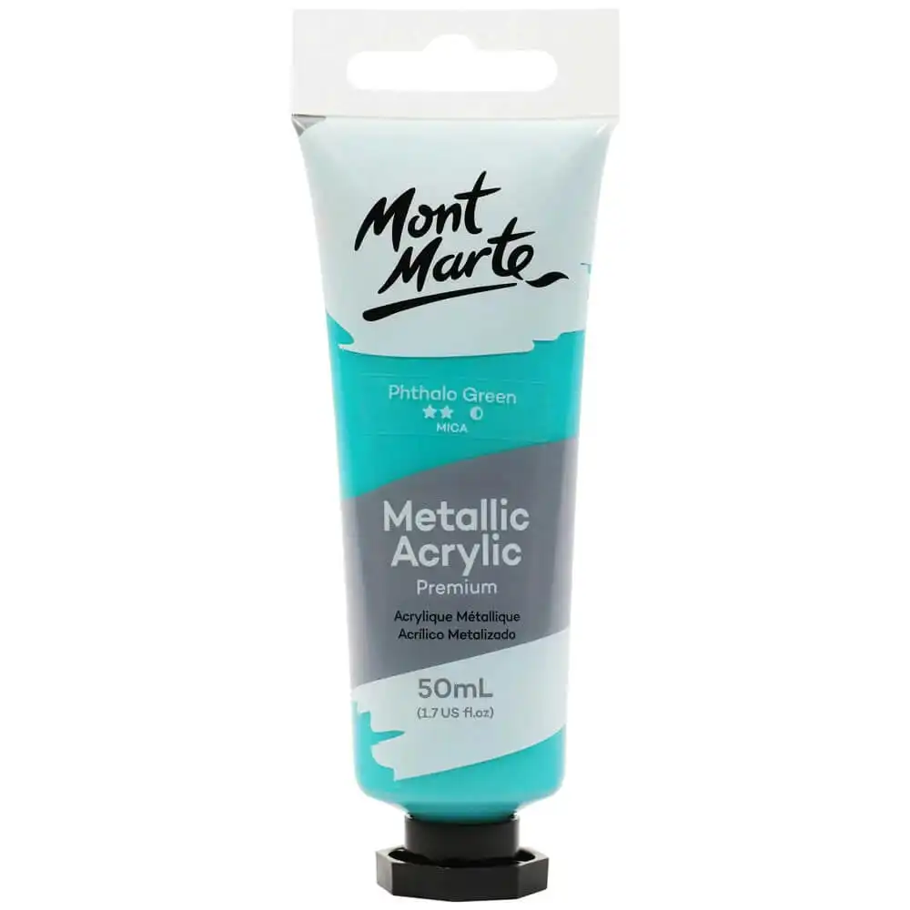 Mont Marte Metallic Acrylic Paint - Phthalo Green