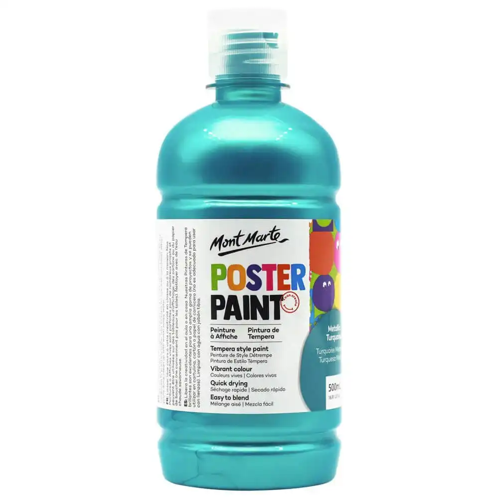 Mont Marte Poster Paint - Metallic Turquoise