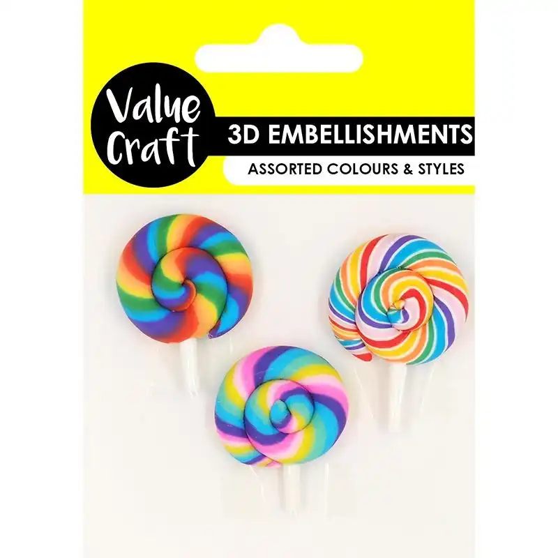 Lollipop Clay Embellishments - 3D