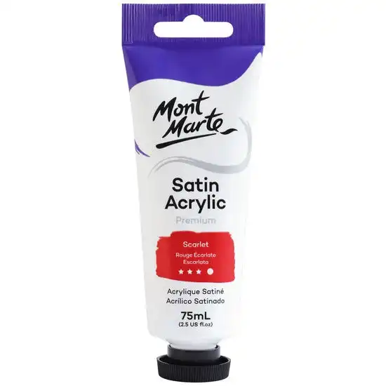 Mont Marte Satin Acrylic Paint - Scarlet