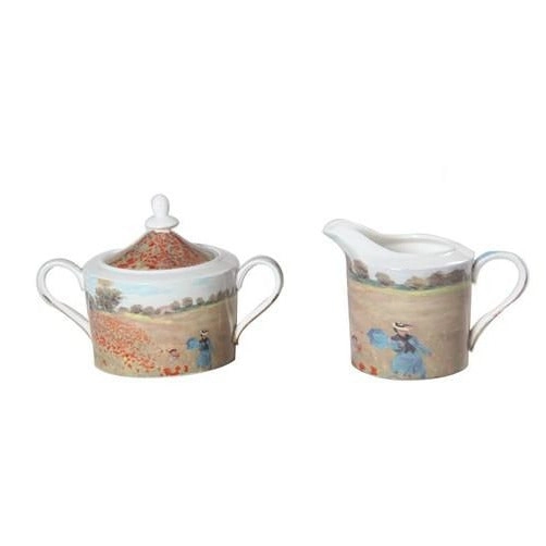 Monet Poppies Fine Bone China Sugar & Creamer Set