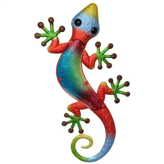 Multi Coloured Glass Lizard - Wall Art