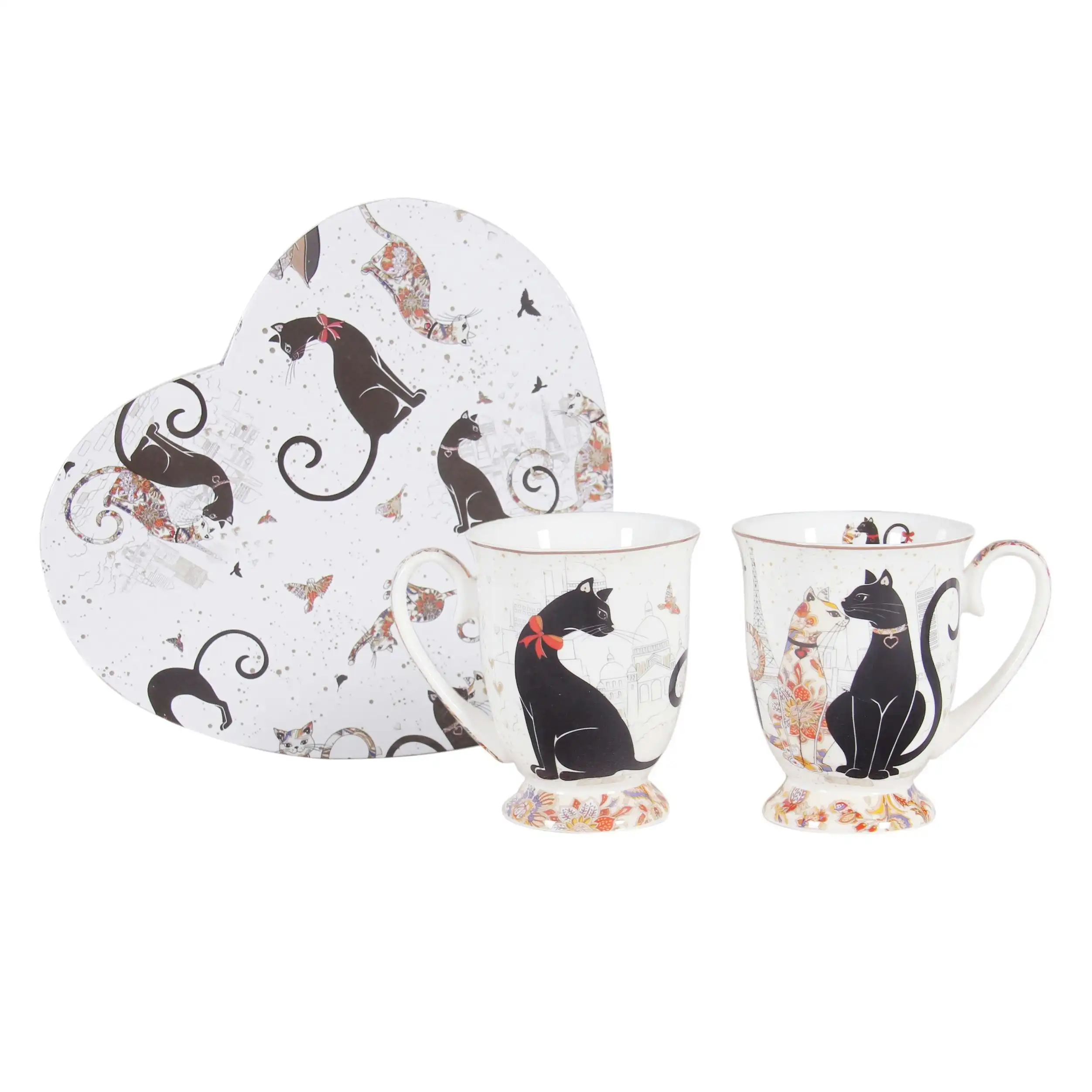 Cat Couple Fine Bone China - Mug Set