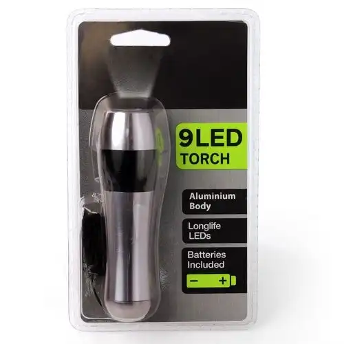 9 LED Torch - Aluminium