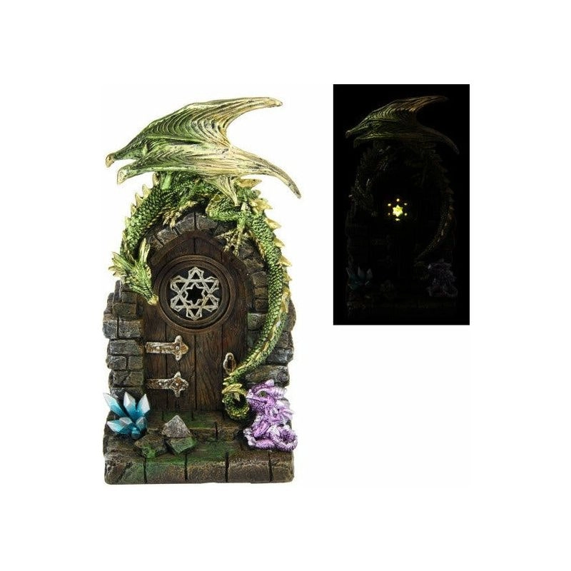 Green Dragon with Baby on Mystic Realm Door