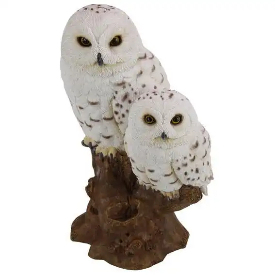 White Owl with Baby On Tree